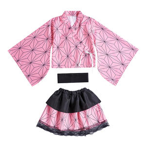 Costume di Halloween più Popolare, Abbigliamento Anime <span class=keywords><strong>Demon</strong></span> <span class=keywords><strong>Slayer</strong></span>, Nuovo Design Kimono Diviso Kamado Nezuko per Bambine - Product Image 6