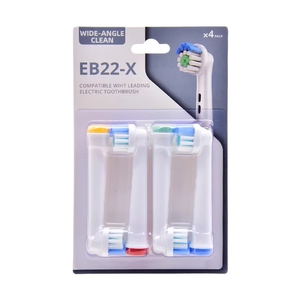 Good Quality EB22-X Round <b>Toothbrush</b> <b>Head</b> with Nylon Bristles for Household Hotel Use Removable 4-Piece Pack - Product Image 1