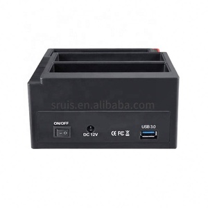 Station d'accueil multifonctionnelle externe à trois baies USB 3.0 vers SATA IDE 2.5 3.5 pour disque dur SSD avec lecteur de carte hub USB 2 ports - Product Image 2