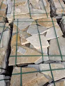 Revêtement mural irrégulier en pierre d'ardoise jaune naturelle moderne Carreaux lâches pour l'extérieur pour les hôtels, les villas, les écoles, les parcs et les hôpitaux - Product Image 3