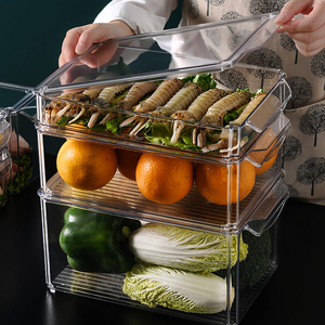 キッチンクリアPET食品果物と野菜プラスチック収納ビン気密冷凍庫Ref冷蔵庫収納コンテナボックスセット蓋付き - Product Image 4