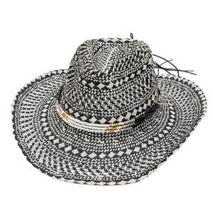 Sombrero de Paja Estilo Étnico, Tejido a Mano, Estilo Panamá, Vaquero, para Playa, Sol, Unisex, para Uso Diario, Fiestas y Actividades al Aire Libre, Superventas - Product Image 5