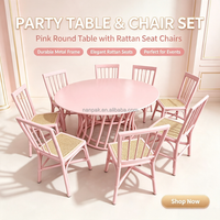 Chaise de fête en rotin pastel Macaron, empilable, avec assise en rotin, pour fête d'anniversaire en extérieur, café ludique, location événementielle