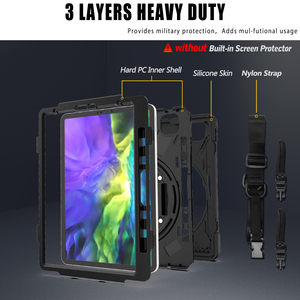 견고한 갑옷 케이스 <span class=keywords><strong>iPad</strong></span> Pro 11 2018 /2020/2021/<span class=keywords><strong>Air</strong></span> <span class=keywords><strong>4</strong></span> 10.9 2020 핸드 숄더 스트랩 헤비 듀티 연필 홀더 태블릿 커버 - Product Image 3