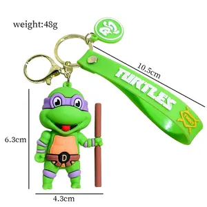 Cartoon creative ninja turtle car keychain pendant cute martial arts ninja turtle doll keychain