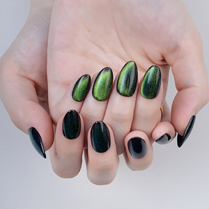 <span class=keywords><strong>Faux</strong></span> <span class=keywords><strong>ongles</strong></span> multicolores en forme d'œil de chat, amande, faits à la main, 10 pièces, de haute qualité, réutilisables, avec de la colle, vente en gros - Product Image 2
