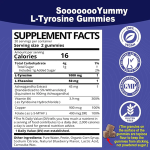 Supplément de concentration de L-<span class=keywords><strong>Tyrosine</strong></span> organique OEM L-<span class=keywords><strong>Tyrosine</strong></span> L-<span class=keywords><strong>Tyrosine</strong></span> Gommes calmes pour améliorer l'humeur, la mémoire et les niveaux d'énergie - Product Image 4