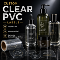 Etiquetas Adhesivas Transparentes de Vinilo Transparente de Primera Calidad Personalizadas, Etiquetas Impermeables para Botellas de Cosméticos, Perfumes y Lápices Labiales