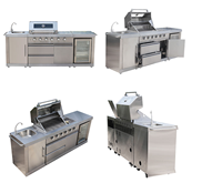 Barbecue extérieur au gaz GPL Kingzan KG-B1 de luxe, haute qualité, en acier inoxydable, écologique, 6 brûleurs, allumage piézo, pliable