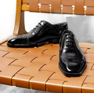 Chaussures habillées Oxford en cuir faites à la main pour hommes, à bout fermé, à enfiler, imperméables, pour le travail - Product Image 3