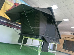 Carpa de techo rígida EM con forma de X, de aluminio, con gran espacio, para camping, vehículos 4x4 todoterreno, con techo abatible, estructura en X, para 2-3 personas - Product Image 4