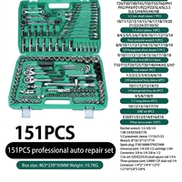 Vente en gros d'usine OEM/ODM : Kits d'outils 151 pièces, Jeu de clés à cliquet 24T, Kit d'outils à main pour réparation automobile avec mallette de rangement