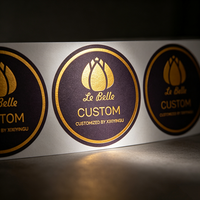 Etiquetas Adhesivas Personalizadas de Lujo con Logotipo de Tienda, Estampado en Dorado Caliente, Resistentes al Calor, con Adhesivo Fuerte, Disponibles en Rollo