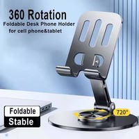 Support de téléphone portable universel en métal pliable à 360 degrés, support de bureau rotatif pour tablettes, angle réglable, logo personnalisé