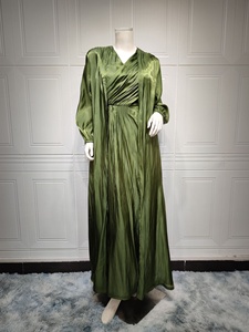 Abito da Sera di Lusso 2023, Elegante Abaya in Seta e Raso, Set con Cappotto e Gilet, Vestito da Cerimonia per Donne - Product Image 5