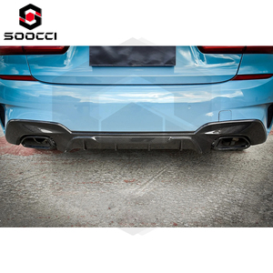 Difusor trasero de fibra de carbono estilo MP para <span class=keywords><strong>BMW</strong></span> Serie 3 <span class=keywords><strong>320i</strong></span> 325i 330i <span class=keywords><strong>G20</strong></span> <span class=keywords><strong>2019</strong></span> + divisor de labios de parachoques trasero alerón inferior - Product Image 5