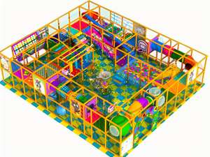 ציוד משחק מבוך קטן מעץ מקורה עם מגלשות פלסטיק למשחקי ילדים בקניונים - Product Image 6