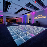 Plancher de danse LED interactif 3D RGB pour extérieur, 500x500mm, portable pour festivals et aires de jeux