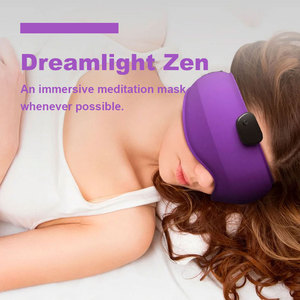 Máscara de ojos inalámbrica 3D Correa elástica cómoda Material de algodón de punto Vibración <span class=keywords><strong>y</strong></span> calentamiento cálido con música Logotipo personalizado - Product Image 4