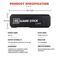 Boîte de jeu TV HD 4K X2 Plus la moins chère, stick de jeu, consoles de jeux vidéo avec contrôleurs sans fil 2,4G, 40 000 jeux GD10