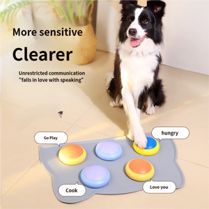 Jouet interactif pour animaux <span class=keywords><strong>de</strong></span> compagnie avec bouton <span class=keywords><strong>de</strong></span> communication, jouet vocal parlant pour <span class=keywords><strong>chien</strong></span>, dispositif d'entraînement avec cloche, boîte à pression pour enregistrement sonore - Product Image 1