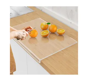 17"x13" Large Clear Acrylic Cutting Board Non-Slip Counter Lip 60% Thicker Great Kitchen Essential Gadgets Decor Display Racks