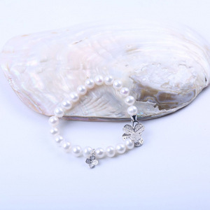 Zhuji Natural Aquaculture 8-9mm <b>Freshwater</b> <b>Pearl</b> <b>Bracelet</b> 17.5cm Length Strong Light Micro Flaws Fashion Charm Bead <b>Bracelet</b> - Product Image 1