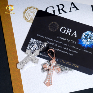 Liontin Salib Ukuran Kecil Harga Terjangkau Perak <span class=keywords><strong>Sterling</strong></span> 925 Bertabur Kristal Kalung Rantai Hip Hop Perhiasan Berkualitas - Product Image 5