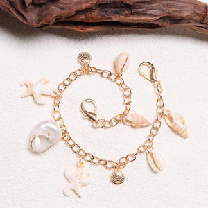 Cadena para bolso con diseño de estrellas de mar y conchas, correa decorativa de metal, accesorio para bolso de mujer, estilo plegable con patrón de vida marina - Product Image 3