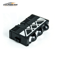 Phares LED automobiles personnalisables 6500K au design élégant OEM, lampe avant noire CNC 10000LM, vente directe usine, feux de calandre LED à 3 lentilles