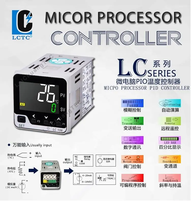 Fussy PID Analog phổ đầu vào kỹ thuật số điều khiển nhiệt độ cho lồng ấp