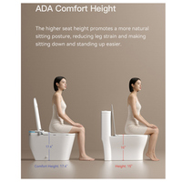 OVS CUPC ETL Toilette WC intelligente de luxe américaine en céramique, avec réservoir intégré, chasse d'eau automatique à capteur et bidet intégré