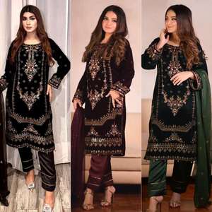 Best Seller New Designer Eco-Friendly Midi Salwar Kameez Party Wear <b>Top</b> Bottom Heavy Embroidery Sequin Work Kurti Dupatta - Product Image 6