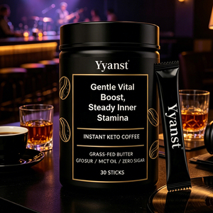 กาแฟคีโตสำเร็จรูปขายส่ง OEM บรรจุภัณฑ์ใหญ่ เพิ่มพลังอย่างอ่อนโยน เสริมความแข็งแกร่งภายใน ปราศจากน้ำตาล น้ำมัน MCT เนยจากวัวที่เลี้ยงด้วยหญ้า 30 ซอง - Product Image 5