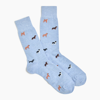 Chaussettes de marcheur de chiens de mode tube de dessin animé 3D coloré personnalisé pour hommes