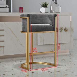 Beauty Comfortable High Seat Gold Metal High Makeup Chair - Product Image 4