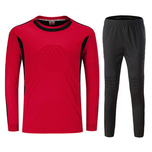 Ensemble de maillot de gardien de but de football pour homme adulte personnalisé, 100% polyester, respirant, léger, manches longues, uniforme de football, col rond - Product Image 2