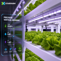 Système de culture hydroponique en conteneur modulaire avec contrôle climatique automatisé pour la culture de chou frisé, tatsoi, arugula et autres légumes-feuilles.