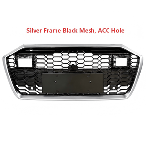 Auto A6 S6 C8 Gloss nero paraurti anteriore griglia a nido d'ape con ACC per <span class=keywords><strong>Audi</strong></span> A6 S6 C8 a <span class=keywords><strong>RS6</strong></span> stile 2019 2020 2021 2022 2024 2023 - Product Image 3