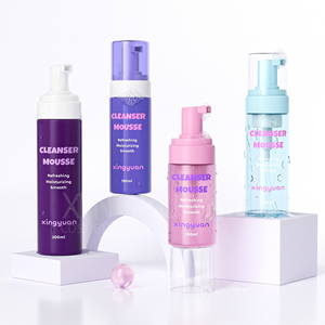 Bouteilles de faux autobronzant beige et marron, flacons de soin de la peau personnalisés en plastique mat avec pompe mousse pour mousse nettoyante visage et shampoing corporel - Product Image 4