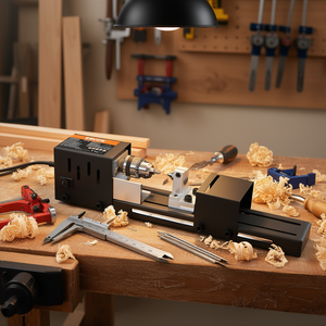Tour à bois miniature Vevor 7 pouces 24Vdc 96W 7 vitesses pour accessoires de bricolage en bois - Product Image 2