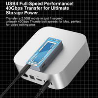 ULT-unite Aluminium Glass 8T Kapasitas 40Gbps M.2 NVMe USB4 Universal Enclosure Hard Drive Eksternal Kompatibel Laptop