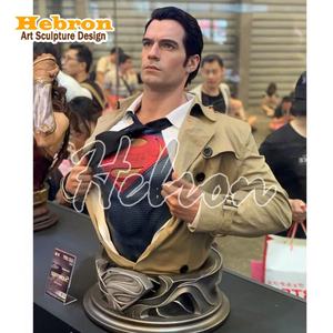 Busto <span class=keywords><strong>de</strong></span> Resina Personalizado <span class=keywords><strong>de</strong></span> Superman a Tamaño Real, Escultura <span class=keywords><strong>de</strong></span> Figura <span class=keywords><strong>de</strong></span> Superhéroe para Decoración del Hogar - Product Image 1
