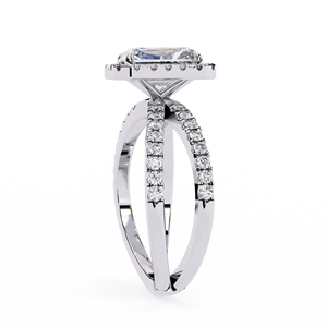 Lab Grown <b>Diamond</b> <b>Ring</b> in 10K Gold Cushion Cut IGI Certified Unisex - Product Image 3