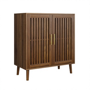 Aparador de Madera Maciza Hecho a Mano, Moderno, con Puertas con Rejillas, Mueble de Almacenamiento para Sala de Estar/Bar - Product Image 3