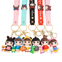 Porte-clés personnalisé en PVC souple et caoutchouc 2D/3D Anime avec logo métallique écologique pour cadeaux promotionnels