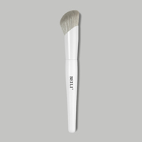 Pinceaux de maquillage professionnels 3 pièces en soie de maïs synthétique douce avec manche en bois pour le visage, le fond de teint et le correcteur, avec logo personnalisé