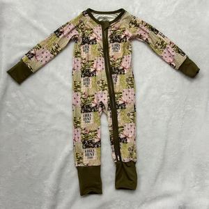 Wholesale Custom Baby Bamboo Clothes Natural Print Cute Zippy Sleeper Summer with Two Way Zipper for Unisex - Product Image 5