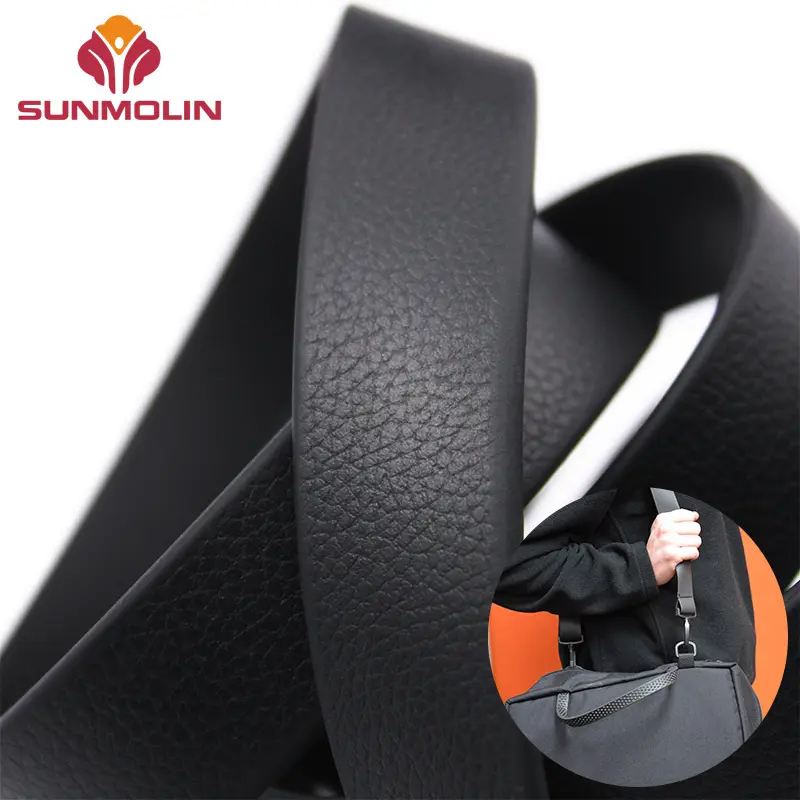 Custom leather texture soft waterproof 20mm silicone pvc coated webbing leather webbing