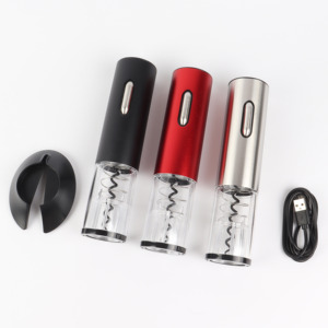 Ouvre-bouteille de vin électrique Rechargeable, cadeau de vacances, ensemble cadeau avec coupe-feuille et <span class=keywords><strong>bouchon</strong></span> de versement - Product Image 4